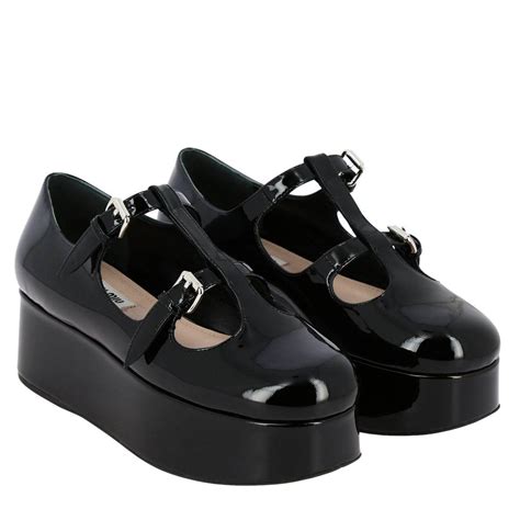 miu miu platform ballet flats